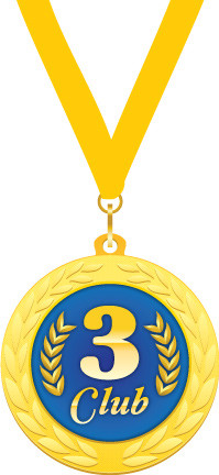Custom 2 in. Gold Medallion with Golden-Yellow Neck Ribbon (3 Club)