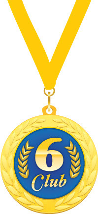 Custom 2 in. Gold Medallion with Golden-Yellow Neck Ribbon (6 Club)