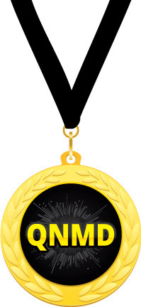 Custom 2 in. Gold Medallion with Black Neck Ribbon (QNMD)