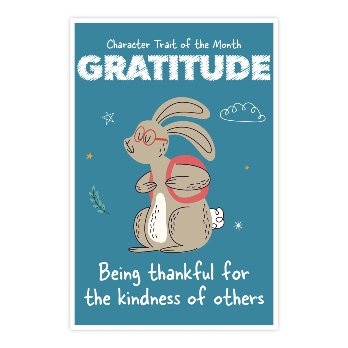 Character Trait of the Month Poster - Gratitude (Rabbit)