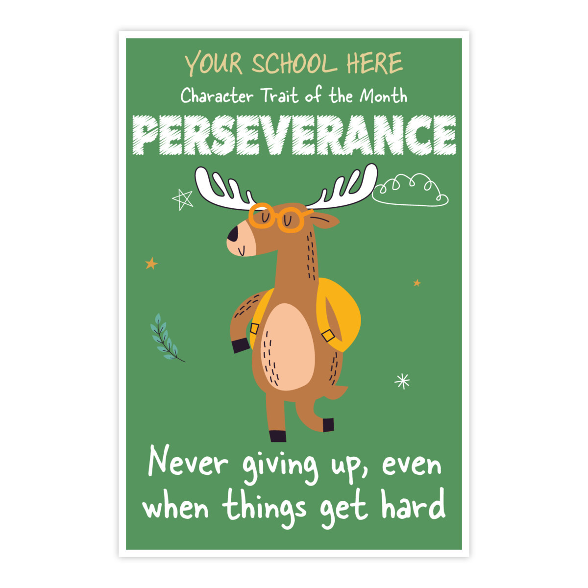 Character Trait of the Month Custom Poster - Perseverance (Moose)