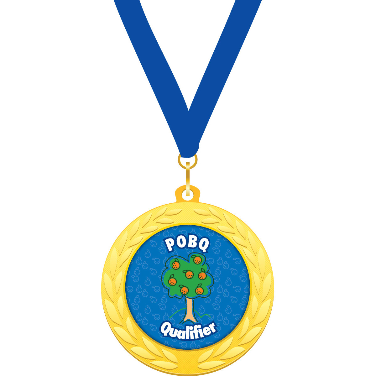 Custom 2 in. Gold Medallion with Blue Neck Ribbon (POBQ Qualifier)