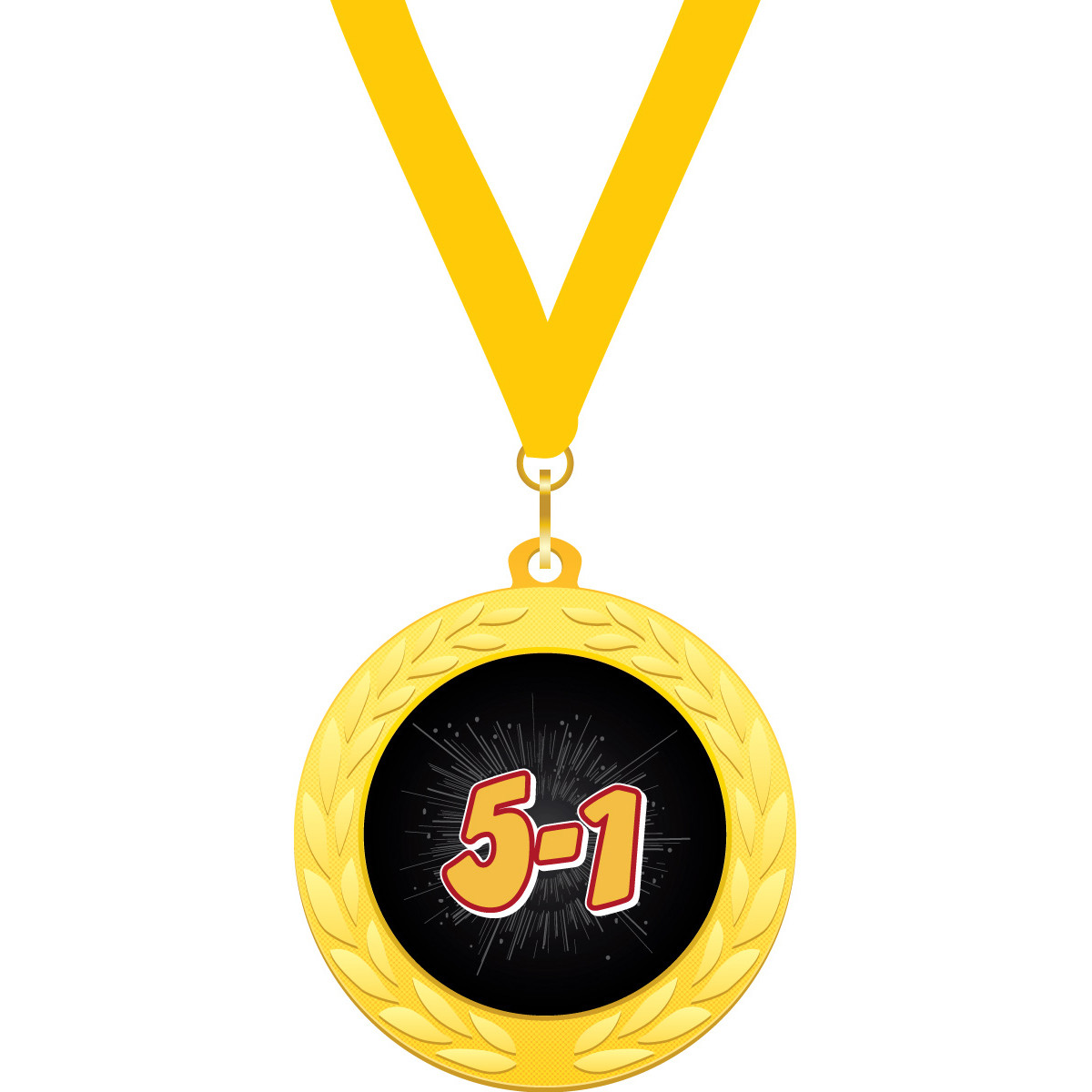 Custom 2 in. Gold Medallion with Golden-Yellow Neck Ribbon (5-1)