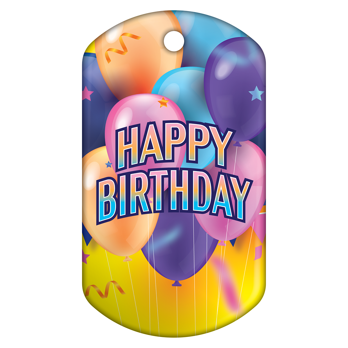 Custom Birthday Balloon Dog Tag